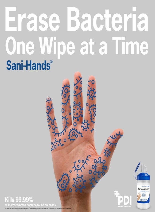 PDI SaniHands ALC Antimicrobial Alcohol Gel Hand Wipe, 135 Per Canister - Image 3